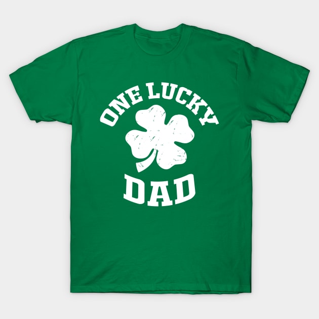 Mens One Lucky Dad T-Shirt Vintage St Patrick Day Gift T-Shirt by benyamine